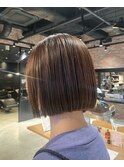 ライン感が可愛い♪切りっぱなしボブ！