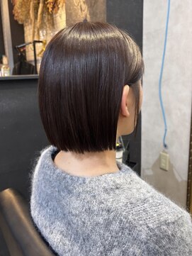 orso hair x ココアブラウン×切りっぱなしボブ