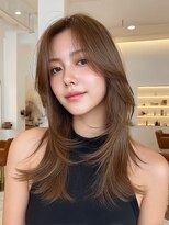 クレビアテン(CreBiA ten_)&nbsp;艶髪/透明感/レイヤーカット/顔まわりカット/ブラウンベージュ