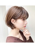 丸みショートくびれボブひし形ショート似合せカット40代50代