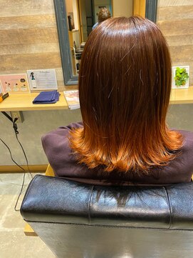 ラボヌールヘアー 札幌店(La Bonheur hair etoile) ◆・ アニメカラー！オレンジグラ☆ナチュラルVer  ・◆