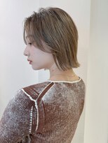 ロンドアベニール 北千住(Lond avenir)&nbsp;切りっぱなしボブ　美髪縮毛矯正　ピンクベージュ　北千住