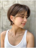美人ショート 白髪ぼかしハイライト/髪質改善トリートメント