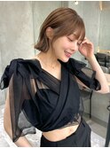 切りっぱなしボブ×チョコレートブラウンくびれ外ハネボブ[仙台]