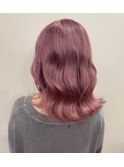 【20~30代】ピンクベージュ×ロブウェーブ