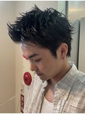 横浜西口スパイキーショートツーブロック刈り上げフェード30代