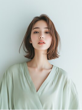 e.m.a プレミアムビューティーサロン 栄駅店(e.m.a PREMIUM BEAUTY SALON) オシャレレイヤーボブ/外はねボブ/美髪/髪型