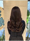 モテ美髪艶ロングチョコレートブラウンベージュ