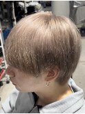 ミルクティーベージュブロンドヘアグレージュハイトーンカラー