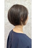 ショートボブ×イルミナカラーで白髪ぼかしグレージュ