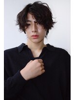 ツーダブル 大阪梅田(WW..)&nbsp;ツイストスパイラルパーマツーブロック刈り上げメンズマッシュ