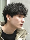 新橋ルーズパーマシャドウパーマ波巻きパーマメンズウルフ銀座