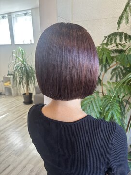フゥカ 売市店(fuka) 【 大人可愛い春ボブ☆】 丸みボブ × ピンクブラウン　八戸