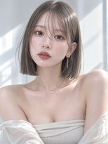 ナンバー ブラオ 名古屋栄(N° blao)&nbsp;タッセルボブ切りっぱなしボブ外ハネボブベージュダブルカラー