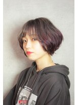 コマ(coma)&nbsp;【coma中野】ピンクtoアッシュボブ　丸みショート