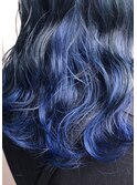 【お客様スナップ】ウェーブヘアー、ブルーカラー