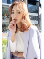 アンジェリカラボ 梅田店(ANGELICA LABO)&nbsp;ANGELICA コーラルオレンジ　センターパート