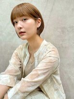 こなれ感◎やわらかい丸みショート＊マロンベージュ