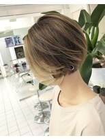 ヘッズ 市川(HEADS ex)&nbsp;グレージュカラーボブウルフ黒髪ココアベージュ【市川】