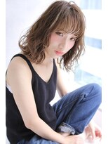 リル 西宮(LiL')&nbsp;【LiL'西宮】セミウェットミディ_外ハネ_フェザーバング★