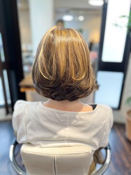 アトリエアルシュ(atelier ARCHE) 丸みボブ,ハイライト,軽いボブ,大人ボブ