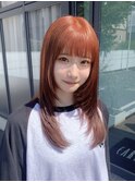 オレンジ_レイヤーカット_ダブルカラー