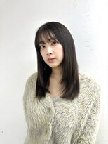 前髪あり韓国美髪エアリーロングピンクブラウン切りっぱなしボブ