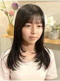 ダブルカラーブルーアッシュグレージュカラーレイヤーカット
