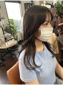 暗め透明感カラー☆顔周りレイヤースタイル