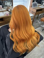 アジールヘア 北千住駅西口店(agir hair) ハイトーンペールオレンジカラースタイル 北千住