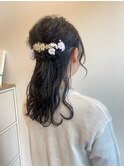 吉川/結婚式ハーフアップ/編み込みアレンジ