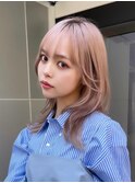 原宿ミルクティーベージュブリーチハイトーンカラーダブルカラー