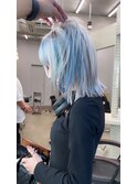 ハイトーン・表参道ケアブリーチ・ブルー・原宿美容室・イルミナ