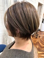 アトリエ ミム 二子玉川店(atelier mim) 大人マッシュショート　ハイライト　白髪ぼかし　ベージュカラー