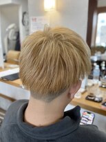 ギャロップヘアー ミルクティーベージュ×メンズ2ブロック