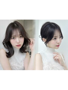 垢抜け叶う韓国ヘアサロン◇顔型をカバーして結んでも可愛く盛れる☆顔周りカット/前髪カット￥2200～