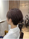 ショートスタイルピンクメッシュ