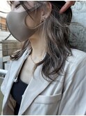 インナーカラー　ホワイトベージュ　イヤリングカラー