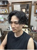 MEN’S HAIR/ブルーブラック/フェザーパーマ/ 印西 印西市