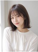 レイヤーボブ×大人ミディアム20代30代40代50代丸顔面長池袋