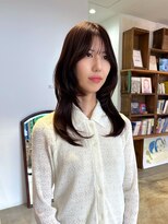 ヘアーアイストゥーレ(HAIR ICI TRE)&nbsp;ハッシュカット　ストレートパーマ　ブラウンカラー　夏カラー