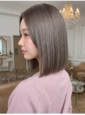 【静岡エリア】透明感グレージュストレートボブ