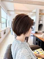 マインズリノ(MINDS LINO)&nbsp;小顔丸みショートボブ20代30代40代前髪あり暗めカラー