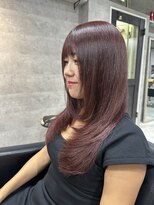 ルイス(L'wis)&nbsp;ブリーチなしローズレッドカラー＋レイヤー♪朝長