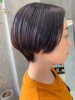 テトヘアー(teto hair) ハンサムショート、丸みショート、グレージュ、前下がり