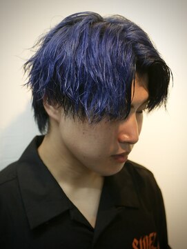 スウェルホワイト(SWELL WHITE) アウターカラーブルー　ソフトツイスト　マッシュウルフ