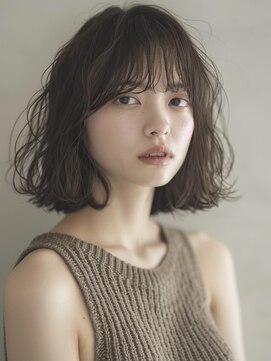 アルトリスト(Altruist Aging×HAIR&SPA) ★ダークアッシュ大人ガーリーボブ着物ミディアムレイヤーカット