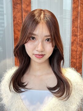 バイオレット 横浜店(Violet) 顔まわりレイヤーくびれウェーブ韓国ヘアFU-09