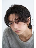 ニュアンスパーマツーブロックマッシュセンターパート前下がり●