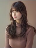☆オリーブグレーココアベージュ小顔クラゲヘアー/黒髪/髪質改善